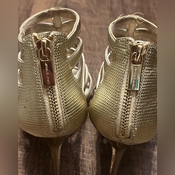 Michael Kors Gold Strappy Heels Size 8 - Picture 5 of 16